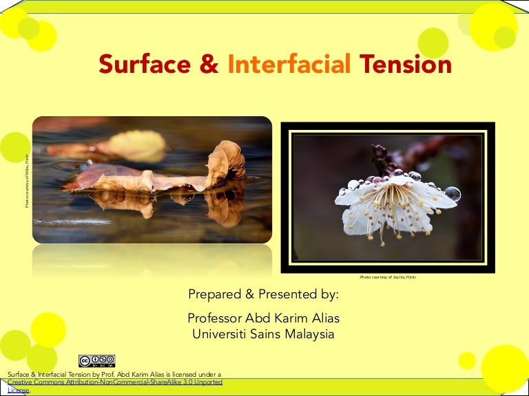 Surface and interfacial tension