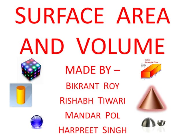 Surface area and volume