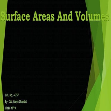 Surface Areas and Volumes