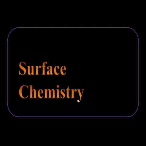 Surface chemistry-Dr. Surendran Parambadath