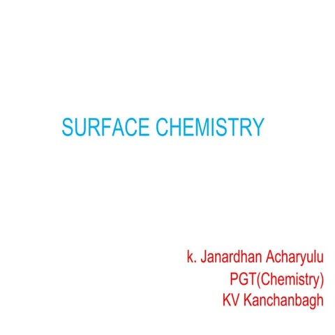 Surface chemistry 