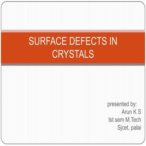 Surface defects in crystals