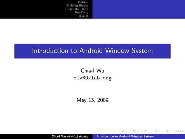 Introduction to Android Window System