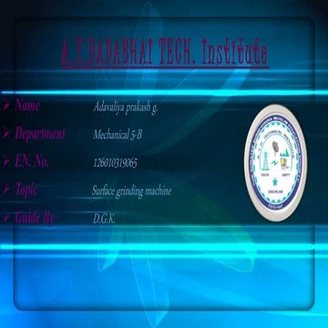 Surface grinding machine