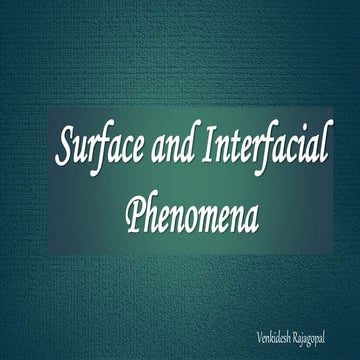 Surface and interfacial tension and its measurement