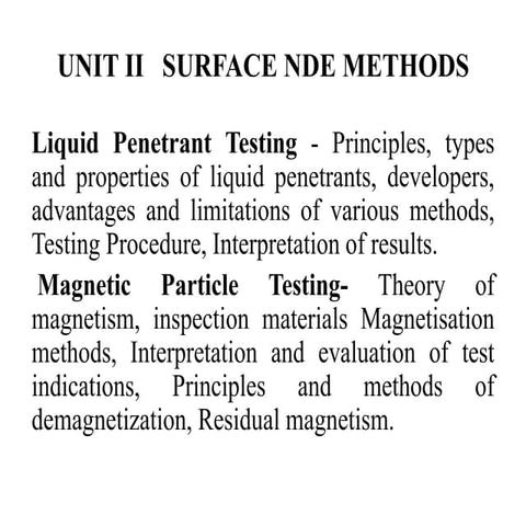 Surface NDT methods