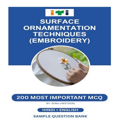 Surface Ornamentation Techniques (Embroidery) Question Paper MCQ ITI NIMI Que...
