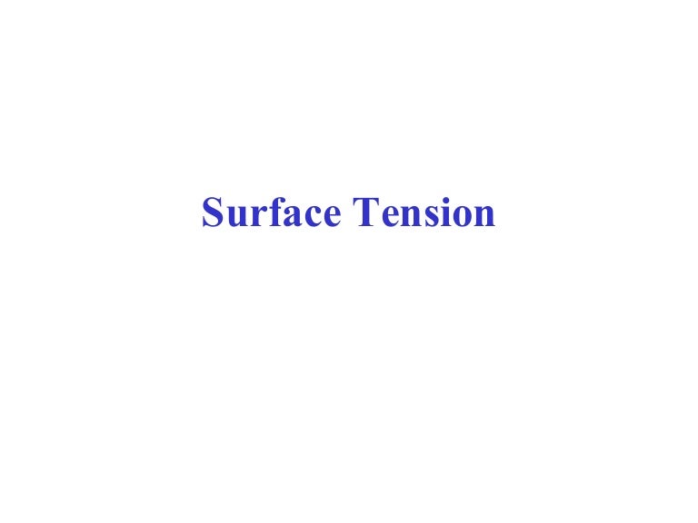 Surface tension