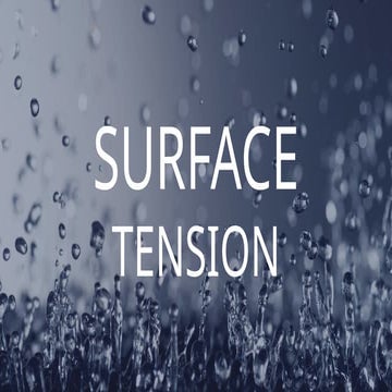 surface tension for FYBSC Sem I Biotechnology