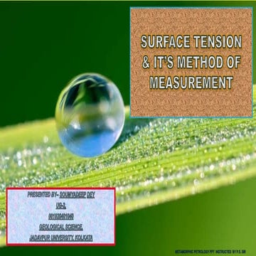 SURFACE  TENSION & IT'S METHOD OF MEASUREMENT.pptx
