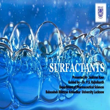 SURFACTANTS - Classification and applications
