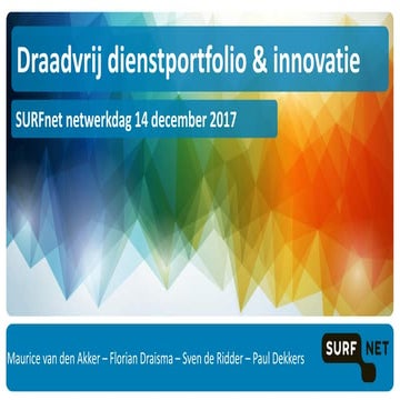 SURF-dienstenportfolio: draadvrije netwerk. Deel 2