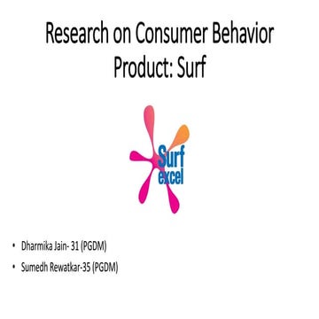Consumer Behaviour Research for Surf Product