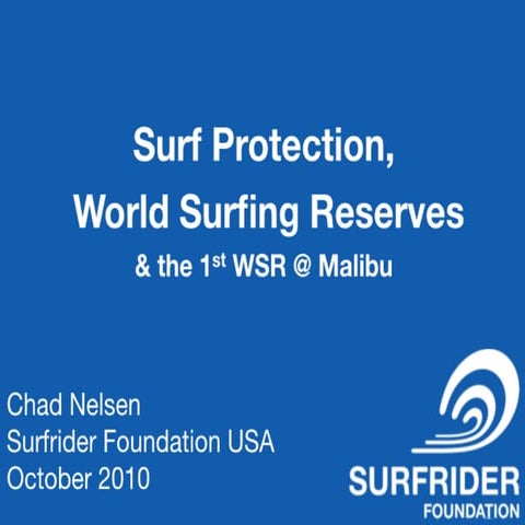 Surf protection, World Surf Reserves & Case Studies