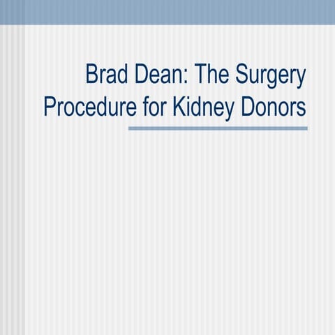 Surgery Kidneydonors Ppt
