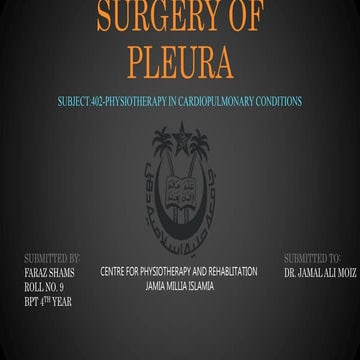 Surgery of pleura