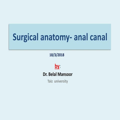 Surgical anatomy  anal canal