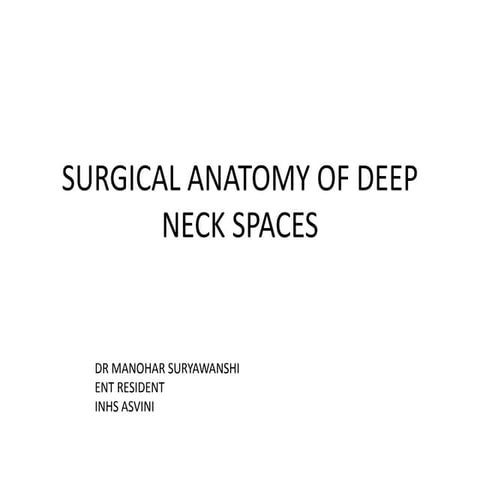 Surgical anatomy of deep neck spaces