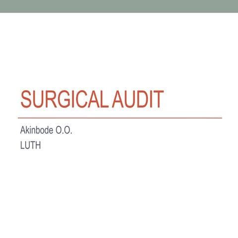 Surgical Audit