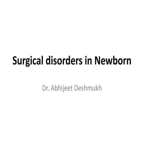 Surgical emergencies in newborn