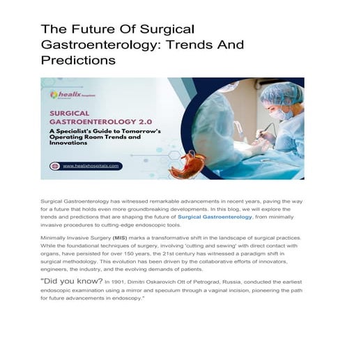 Surgical Gastroenterology 2.0_ A Specialist's Guide to Tomorrow's ...
