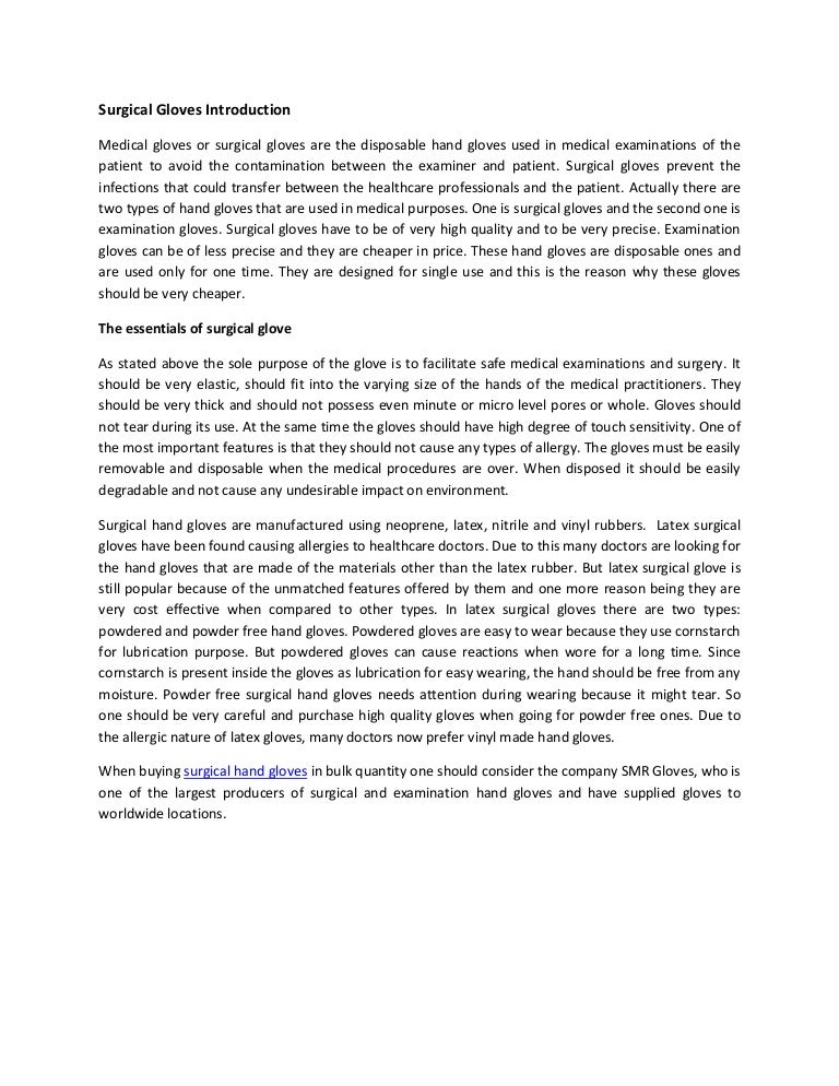 Surgical Gloves Introduction