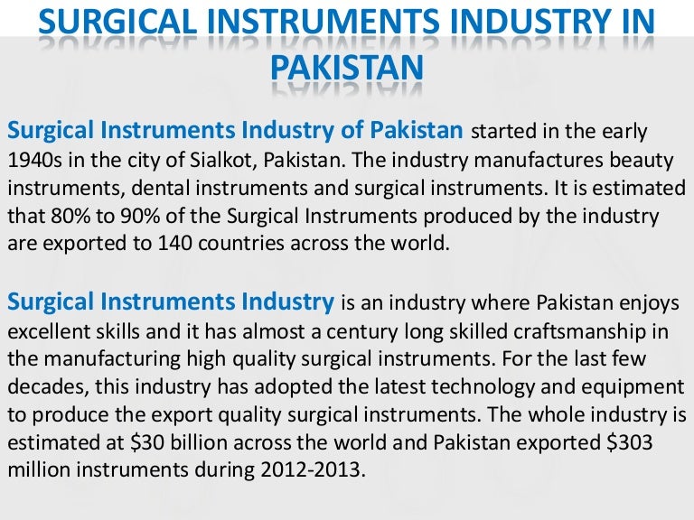 Surgical Instruments Industry in Pakistan