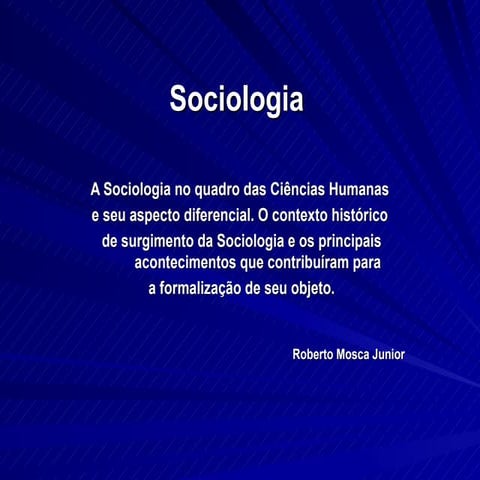 Surgimento da Sociologia