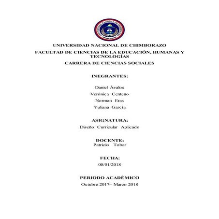 Surgimiento de la propuesta curricular supuestos centrales.