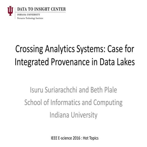 Crossing Analytics Systems: Case for Integrated Provenance in Data Lakes