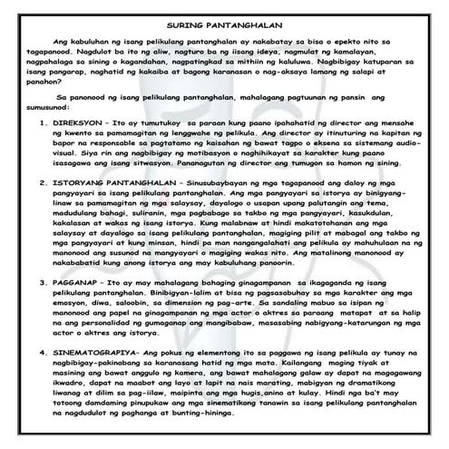 Suring pantanghalan at banghay