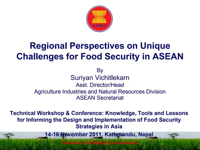 Regional perspectives on the unique challenges for food security in Southeast Asia