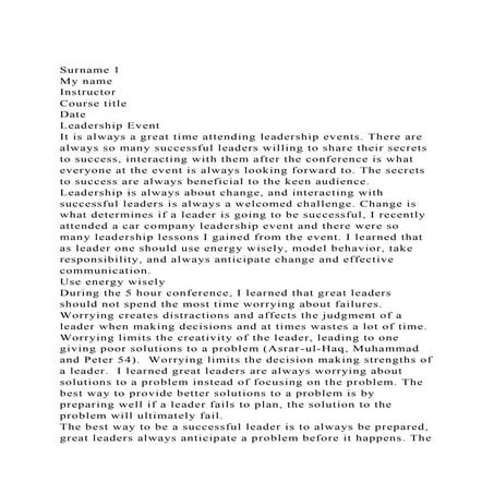 Reaction Paper for Leadership Seminar - Mark John Lado | DOCX