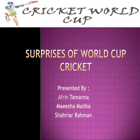 Surprises of world cup cricket