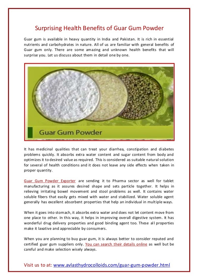 Surprising Health Benefits of Guar Gum Powder
