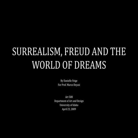 Surrealism, Freud And The World Of Dreams
