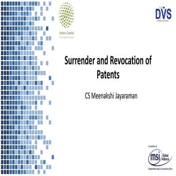 Surrender and Revocation of Patents