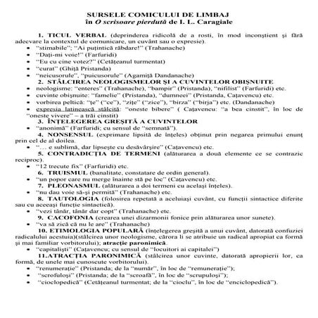 Sursele comicului de limbaj