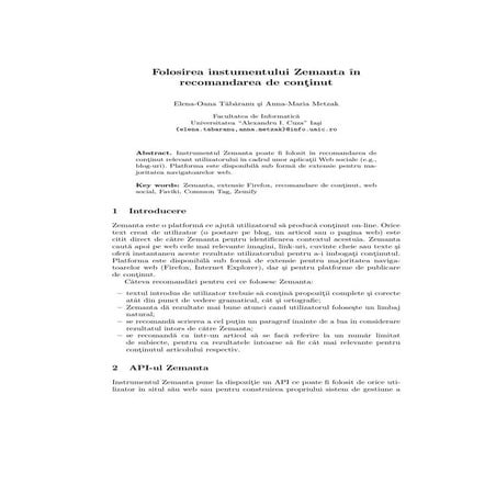 Folosirea instumentului Zemanta in recomandarea de continut