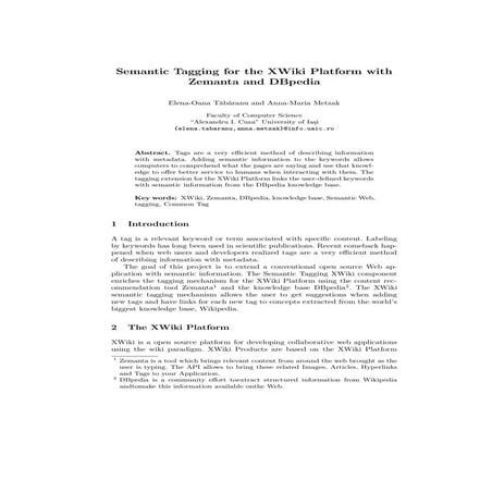 Semantic Tagging for the XWiki Platform with Zemanta and DBpedia