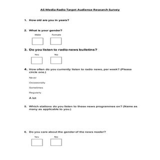 Target Audience Survey