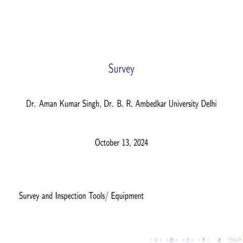 Basic term and Equipment required for Survey