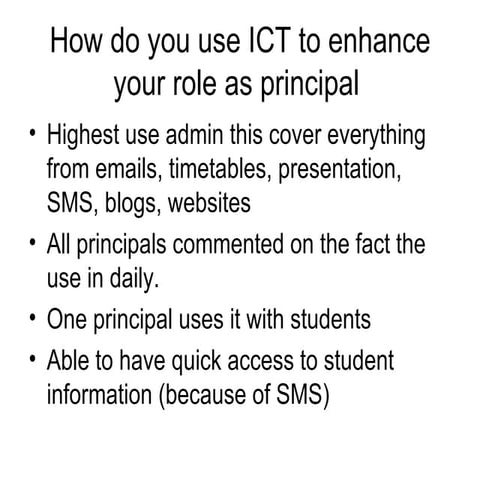 Survey Results   Principal  Comment