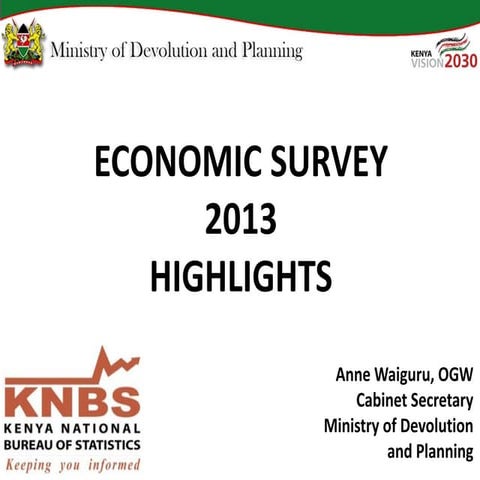 Economic Survey 2013 Highlights