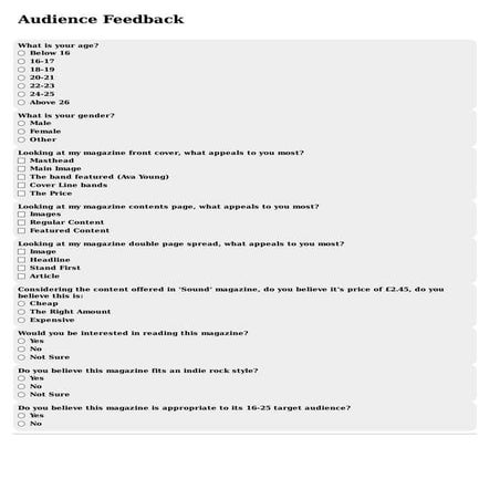 Media Survey Audience Feedback