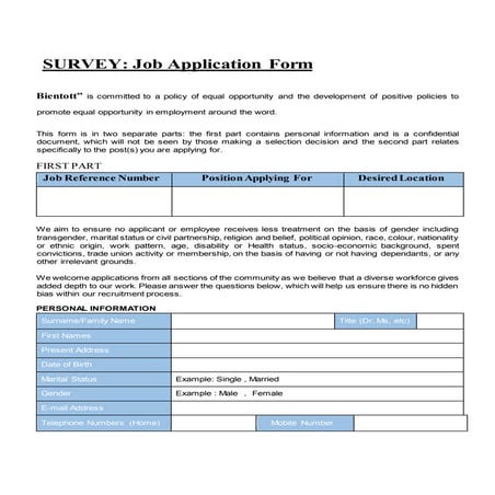 Survey application form | DOCX