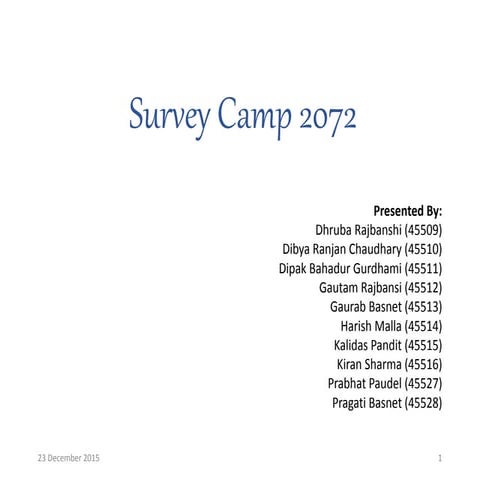 Survey camp ii