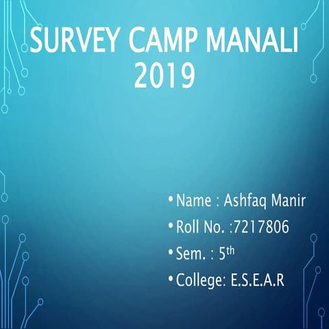 Survey Camp Manali ppt