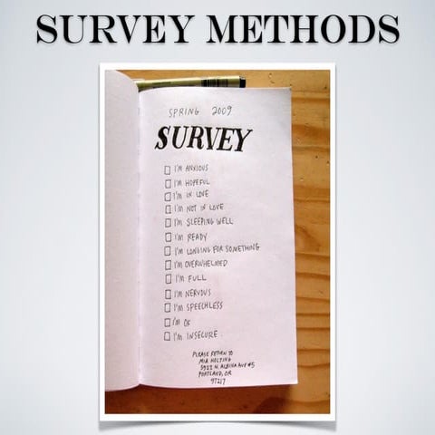Survey Methods - OIISDP 2015
