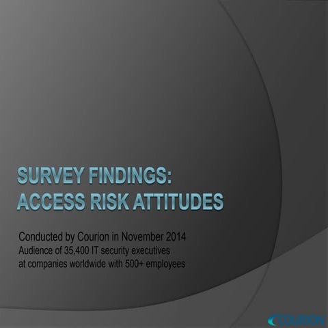 Courion Survey Findings: Access Risk Attitudes